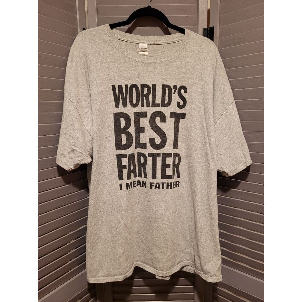 World's Best Farter- I Mean Father Grey T-Shirt- Size 3XL
